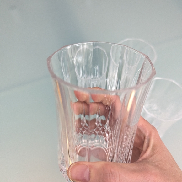 VTG 80s Longchamp Cristal D’Arques 12oz Crystal Highball Water Glasses Set of 4 - Picture 8 of 12